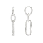 Mabina Orecchini a cerchio in argento rodiato bulinato 563923
